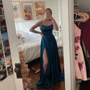 teal prom dress